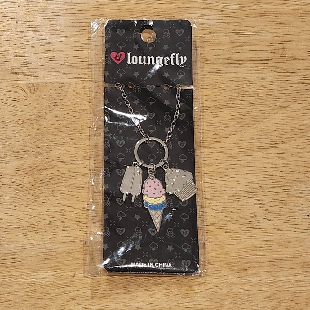*3 for $30* Loungefly Silver and Pink Ice Cream Keychain